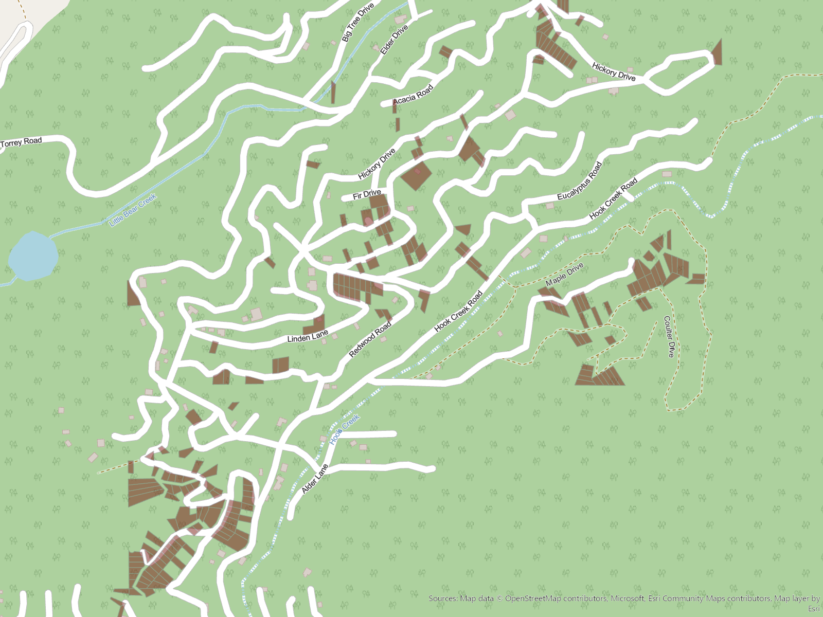 Hook Creek Tract parcel map